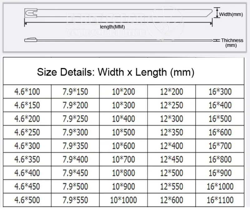 Solar Cable Ties Stainless Steel